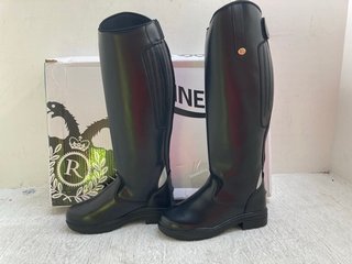 RHINEGOLD WOMENS FAUX LEATHER NEBRASKA RIDING BOOTS IN BLACK - UK SIZE 5: LOCATION - B2