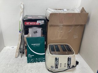 QTY OF ASSORTED HOUSEHOLD ITEMS TO INCLUDE HADEN 4 SLOT TOASTER IN CREAM: LOCATION - B3