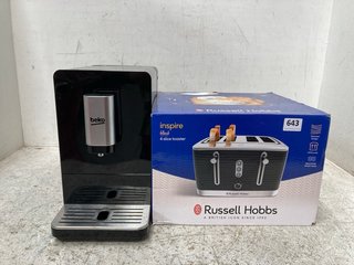 RUSSELL HOBBS 4 SLOT STAINLESS STEEL TOASTER TO INCLUDE BEKO HOT WATER DISPENSER: LOCATION - B4