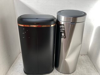 BRABANTIA 30L STAINLESS STEEL TOUCH BIN TO INCLUDE TOWER 58L ROSE GOLD SENSORY BIN: LOCATION - B5