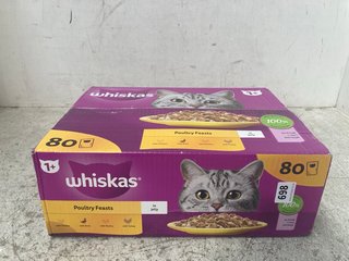 WHISKAS 80 PACK JELLY POULTRY FEAST CAT FOOD BOX - BBE 03/04/2026: LOCATION - B8