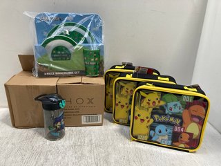 QTY OF BACK TO SCHOOL ITEMS TO INCLUDE POKEMON BLACK LUNCHBOXES: LOCATION - B9