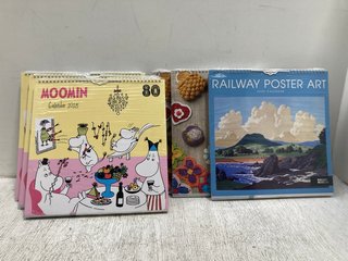 6 X MULTI-PACK YEAR CALENDARS IN VARIOUS DESIGNS TO INCLUDE MOOMIN 2025: LOCATION - B9