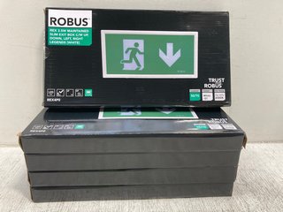 5 X ROBUS REX4P0 LED MAINTAINED SLIM ENERGY EXIT BOXES - COMBINED RRP £125: LOCATION - B10