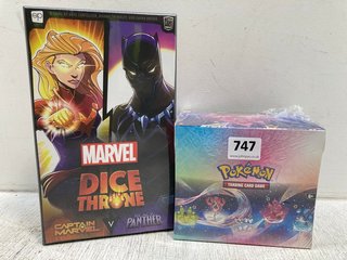 MARVEL DICE THRONE CAPTAIN MARVEL VS BLACK PANTHER TO INCLUDE POKEMON TRADING CARD GAME PACK: LOCATION - B10