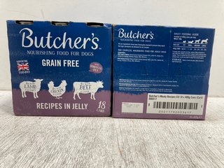 2 X BUTCHERS GRAIN FREE DOG FOOD CAN MULTIPACKS - BBE 11/2026: LOCATION - B10