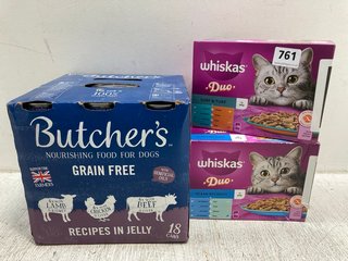 3 X ASSORTED PET FOOD MULTI-PACK ITEMS TO INCLUDE WHISKAS 12 PACK SACHETS - BBE 06/06/2026: LOCATION - B10