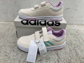 ADIDAS UNISEX TENSAUR SPORT 2.0 CF K TRAINERS IN CREAM & PINK - UK SIZE 6.5: LOCATION - B12