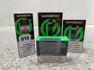 5 X ASSORTED VAPORESSO VAPE ITEMS TO INCLUDE XROS SERIES 0.6 MESH POD (PLEASE NOTE: 18+YEARS ONLY. ID MAY BE REQUIRED): LOCATION - B13