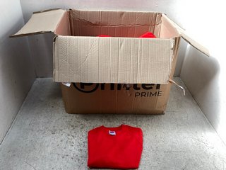 QTY OF RUSSELL KIDS JUMPERS IN RED - UK SIZE SMALL: LOCATION - B13