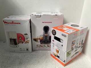 3 X ASSORTED HOUSEHOLD APPLIANCES TO INCLUDE NESCAFE DOLCE GUSTO DELONGHI INFINISSIMA AUTOMATIC COFFEE MACHINE: LOCATION - B17