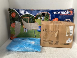 3 X ASSORTED OUTDOOR ITEMS TO INCLUDE HEDSTROM SWING SET: LOCATION - B17