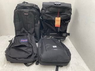 4 X ASSORTED BAGS TO INCLUDE SAMSONITE BACKPACK IN BLACK: LOCATION - C17