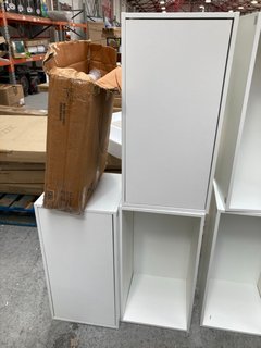 3 X WALL UNITS IN WHITE TO INCLUDE DUTCH BONE VIDRIO SIDE TABLE: LOCATION - A3