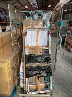 QTY OF ASSORTED ITEMS TO INCLUDE RUSSELL HOBBS IRONING BOARD: LOCATION - A5 (KERBSIDE PALLET DELIVERY)