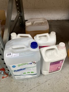 (COLLECTION ONLY) QTY OF ASSORTED CHEMICALS TO INCLUDE GREENOX ADBLUE EMISSION REDUCTION FLUID FOR DIESEL VEHICLES AND MACHINERY 10L (PLEASE NOTE: 18+YEARS ONLY. ID MAY BE REQUIRED): LOCATION - AR2