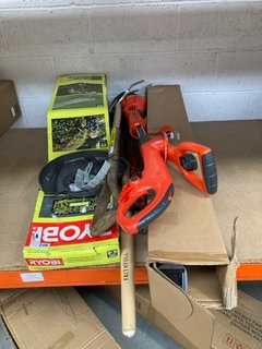 QTY OF OUTDOOR GARDENING TOOLS TO INCLUDE RYOBI CORDLESS HEDGE TRIMMER: LOCATION - AR4