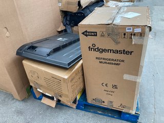 PALLET OF ASSORTED ELECTRICAL ITEMS TO INCLUDE FRIDGEMASTER REFRIGERATOR MODEL: MUR4894MF: LOCATION - A6 (KERBSIDE PALLET DELIVERY)