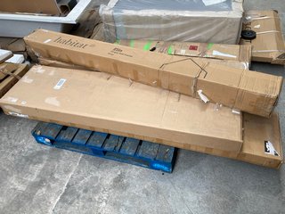 PALLET OF ASSORTED FURNITURE ITEMS TO INCLUDE HABITAT ELIN SINGLE BED FRAME - GREY (INCOMPLETE): LOCATION - A7 (KERBSIDE PALLET DELIVERY)