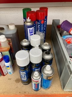 (COLLECTION ONLY) QTY OF ASSORTED SPRAY CAN CHEMICALS TO INCLUDE HEAVY DUTY ALL-FIX SPRAY ADHESIVE (PLEASE NOTE: 18+YEARS ONLY. ID MAY BE REQUIRED): LOCATION - AR1