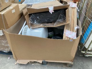 PALLET OF ASSORTED ITEMS TO INCLUDE BASKETBALL NET WEIGHT BASE: LOCATION - A8 (KERBSIDE PALLET DELIVERY)