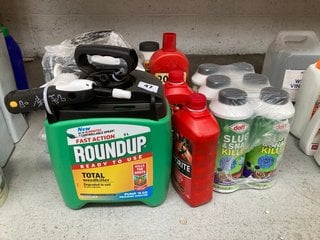 (COLLECTION ONLY) QTY OF ASSORTED GARDEN CARE CHEMICALS TO INCLUDE ROUNDUP FAST ACTION TOTAL WEEDKILLER PUMP N GO PRESSURE SPRAYER (PLEASE NOTE: 18+YEARS ONLY. ID MAY BE REQUIRED): LOCATION - AR1