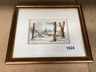 AN ORIGINAL WATERCOLOUR, 'EDENSOR', SIGNED BY A. SPEARS AND DATED 1993, FRAMED AND GLAZED: LOCATION - BR10