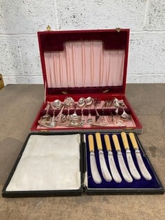 2 CASED SETS OF VINTAGE CUTLERY: LOCATION - BR11