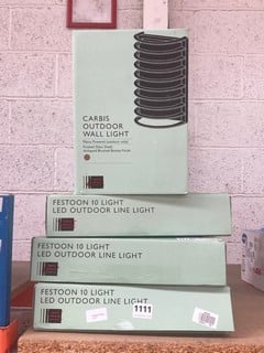 4 X ASSORTED JOHN LEWIS & PARTNERS ITEMS TO INCLUDE JOHN LEWIS & PARTNERS FESTOON 10 LIGHT LED OUTDOOR LINE LIGHT: LOCATION - AR5