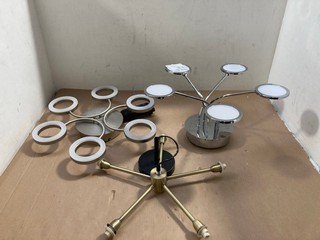 3 X ASSORTED JOHN LEWIS & PARTNERS ITEMS TO INCLUDE JOHN LEWIS & PARTNERS BOYD LED 6 ARM SEMI FLUSH CEILING LIGHT IN MATT NICKEL RRP £150: LOCATION - AR5