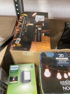 3 X ASSORTED OUTDOOR LIGHTING ITEMS TO INCLUDE PHILIPS HUE LILLY OUTDOOR SPOT LIGHTS IN BLACK: LOCATION - AR16