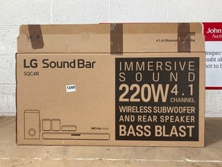 LG WIRELESS SUBWOOFER & REAR SPEAKER BASS BLAST SOUNDBAR IN BLACK MODEL: SQC4R: LOCATION - BR1