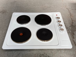 COOKOLOGY 60CM SOLID PLATE HOB: MODEL SEP601WH - RRP £99: LOCATION - B3