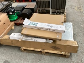 PALLET OF ASSORTED HOUSEHOLD ITEMS TO INCLUDE LIVING & HOME SELF ADHESIVE VINYL FLOORING IN LIGHT GREY: LOCATION - B3 (KERBSIDE PALLET DELIVERY)