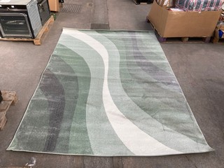 RUGS & MORE LARGE SWIRL PATTERN RUG IN GREEN 200 X 290CM: LOCATION - B6