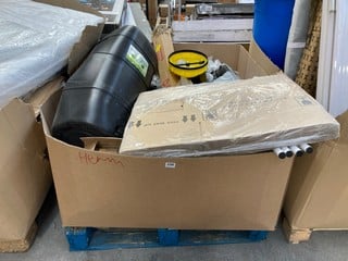 PALLET OF ASSORTED ITEMS TO INCLUDE WARD 100 LITRE SLIMLINE WATER BUTT SET IN BLACK: LOCATION - B6 (KERBSIDE PALLET DELIVERY)