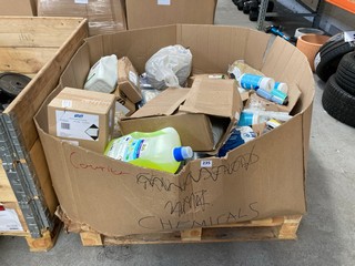 (COLLECTION ONLY) PALLET OF ASSORTED CHEMICALS TO INCLUDE 5L BOTTLE OF FLASH PROFESSIONAL ALL PURPOSE CLEANER: LOCATION - B7