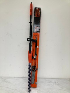 BLACK & DECKER 800W ELECTRIC POLE CHAIN SAW 2.7M HEIGHT IN BLACK/ORANGE TO INCLUDE BLACK & DECKER SCISSOR EXTENTION POLE HEDGE CUTTER: LOCATION - BR7