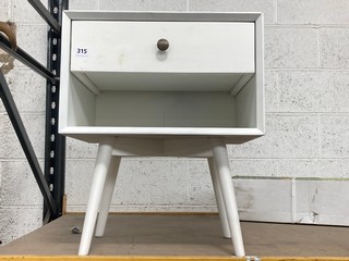 WHITE BEDSIDE TABLE WITH DRAWER & SHELF STORAGE - RRP £149.99: LOCATION - BR12