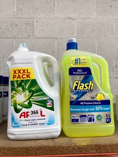 (COLLECTION ONLY) QTY OF ASSORTED CHEMICALS TO INCLUDE 5L BOTTLE OF FLASH PROFESSIONAL ALL PURPOSE CLEANER: LOCATION - BR18