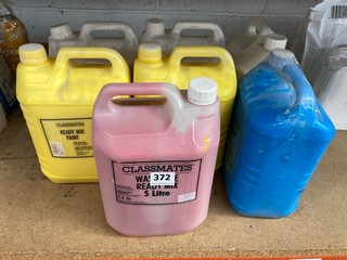 (COLLECTION ONLY) QTY OF ASSORTED 5L BOTTLES OF CLASSMATES READY MIX PAINT: LOCATION - BR18