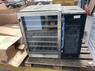 MONTPELLIER WINE FRIDGE TO INCLUDE SIEMENS SLIM WINE FRIDGE (SMASHED GLASS TO FRONT DOOR): LOCATION - A5 (KERBSIDE PALLET DELIVERY)