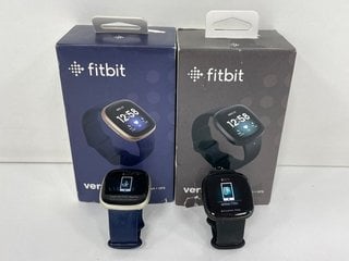 2 X FITBIT VERSA 3 SMARTWATCHES (WITH BOXES, STRAPS & CHARGER CABLES) [JPTM122305]