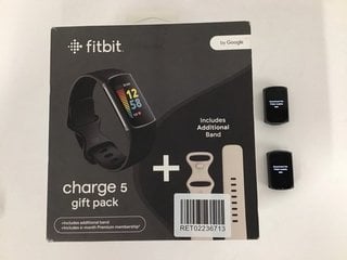 2 X FITBIT CHARGE 5 HEALTH & FITNESS TRACKERS: MODEL NO FB421 (WITH ACCESSORIES AS SHOWN) [JPTM122486]