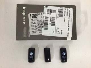 3 X FITBIT INSPIRE 2 HEALTH & FITNESS TRACKERS: MODEL NO FB418 (WITH ACCESSORIES AS SHOWN) [JPTM122328]