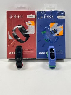 2 X FITBIT ACE 3 FITNESS + HEALTH TRACKERS IN BLACK: MODEL NO FB418 (BOXED WITH CHARGING CABLES) [JPTM122391]