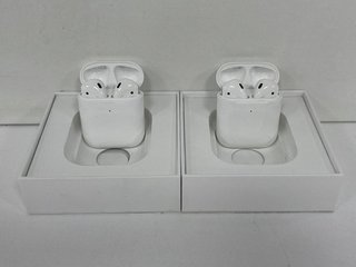 2 X APPLE AIRPODS WIRELESS EARBUDS: MODEL NO A1602 (WITH BOXES) [JPTM122371]