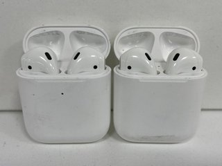 2 X APPLE AIRPODS WIRELESS EARBUDS: MODEL NO A1602 (UNITS ONLY) [JPTM122461]