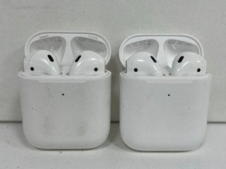 2 X APPLE AIRPODS WIRELESS EARBUDS: MODEL NO A1602 (UNITS ONLY) [JPTM122457]