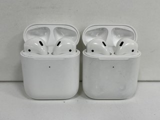 2 X APPLE AIRPODS WIRELESS EARBUDS: MODEL NO A1602 (UNITS ONLY) [JPTM122451]